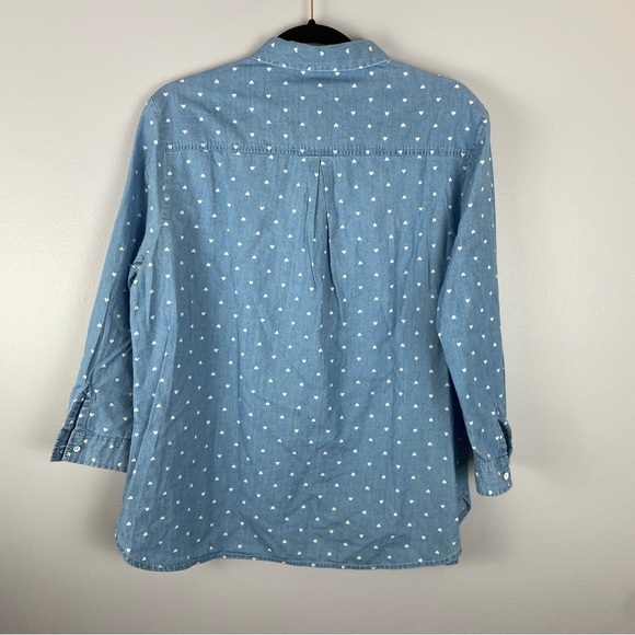 Rope Women's Blue Button Down Shirt Size M Cotton - Picture 6 of 8